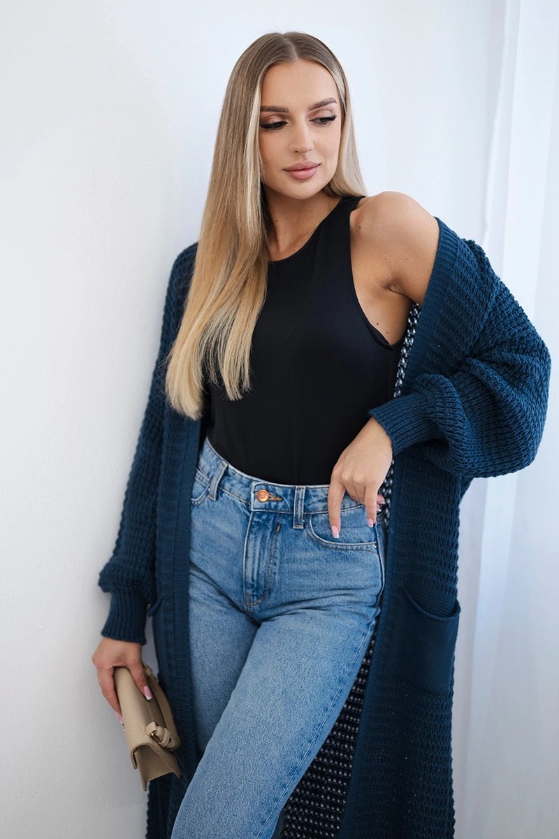 Cardigan with pockets IT - 56 / – Jeans цвет / color | Lexline Fashion