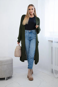 Cardigan with pockets IT - 56 / – Khaki цвет / color | Lexline Fashion