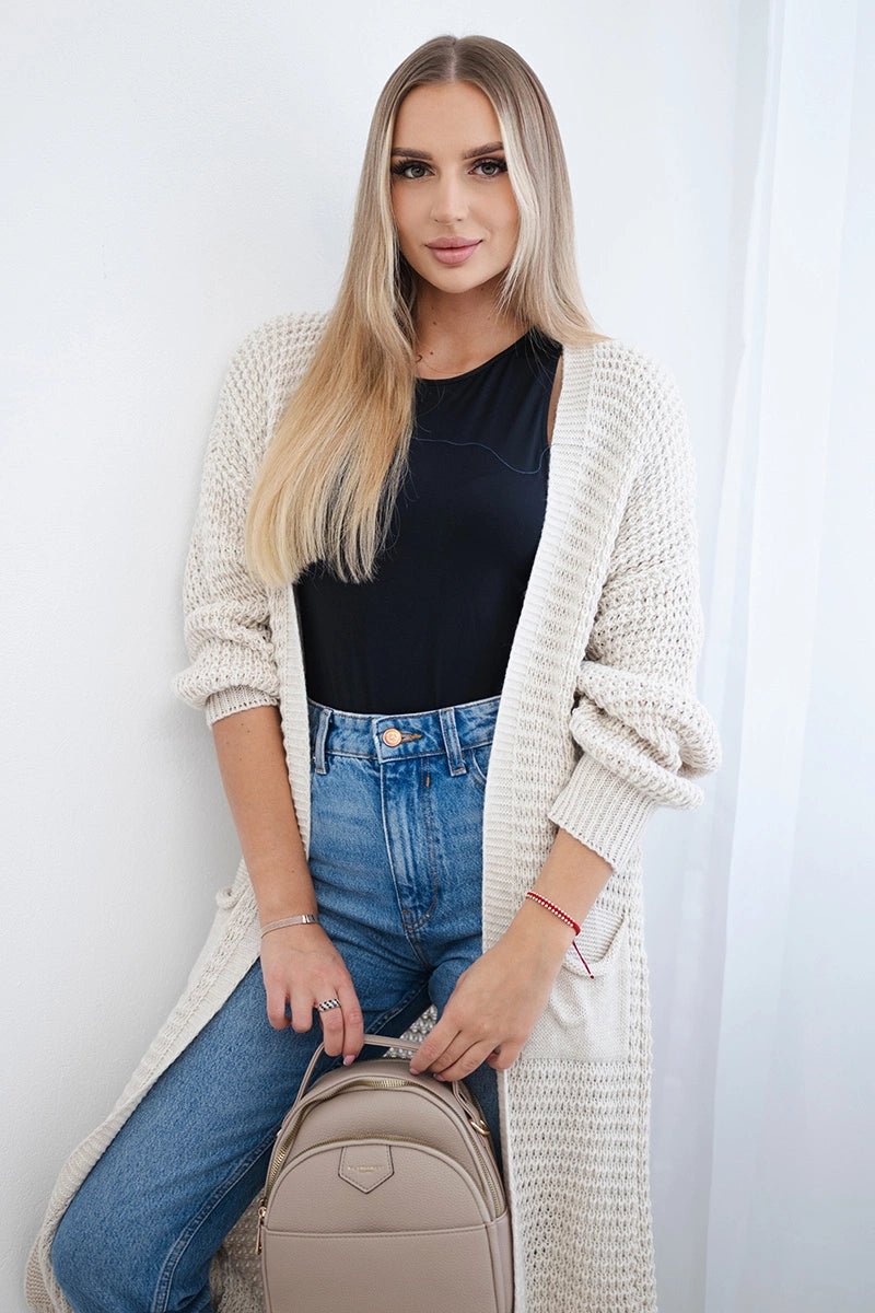 Cardigan with pockets IT - 56 / – Light || Beige цвет / color | Lexline Fashion