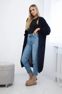 Cardigan with pockets IT - 56 / – Navy blue цвет / color | Lexline Fashion