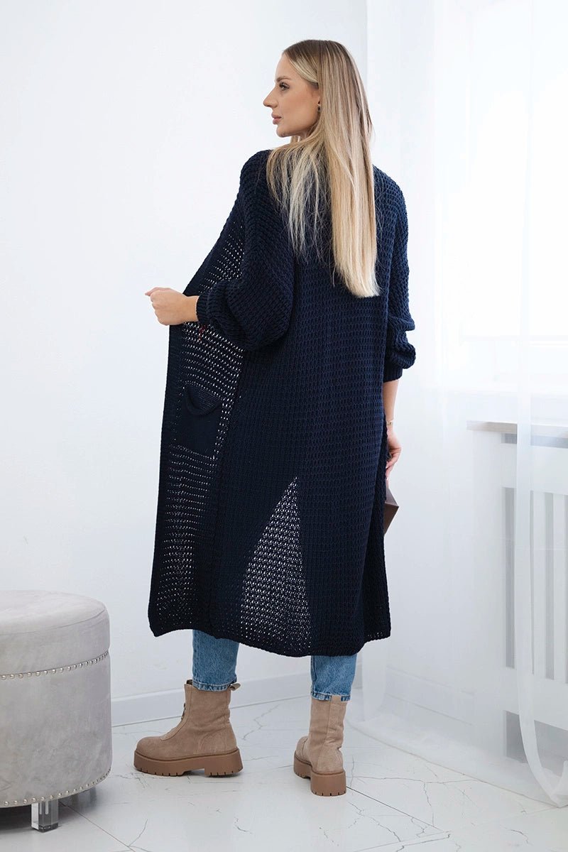 Cardigan with pockets IT - 56 / – Navy blue цвет / color | Lexline Fashion
