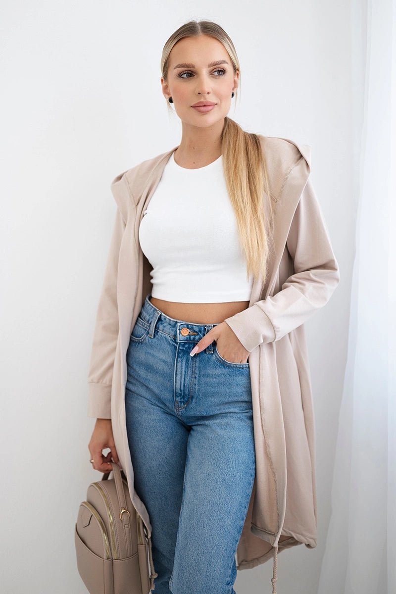 Cardigan with print 9113 / – Beige цвет / color | Lexline Fashion