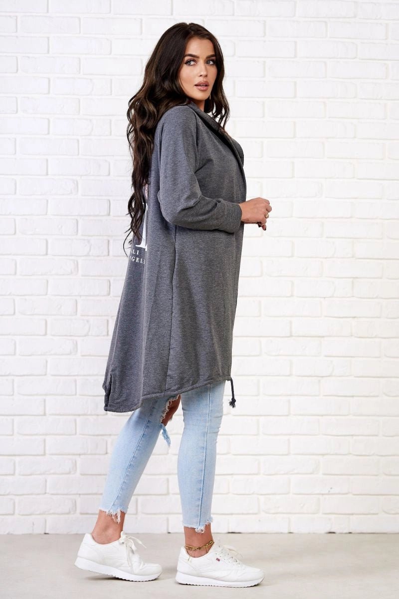 Cardigan with print 9113 / – Graphite цвет / color | Lexline Fashion