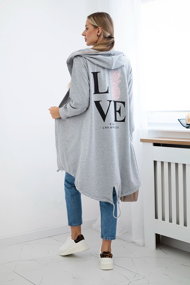 Cardigan with print 9113 / – Gray цвет / color | Lexline Fashion