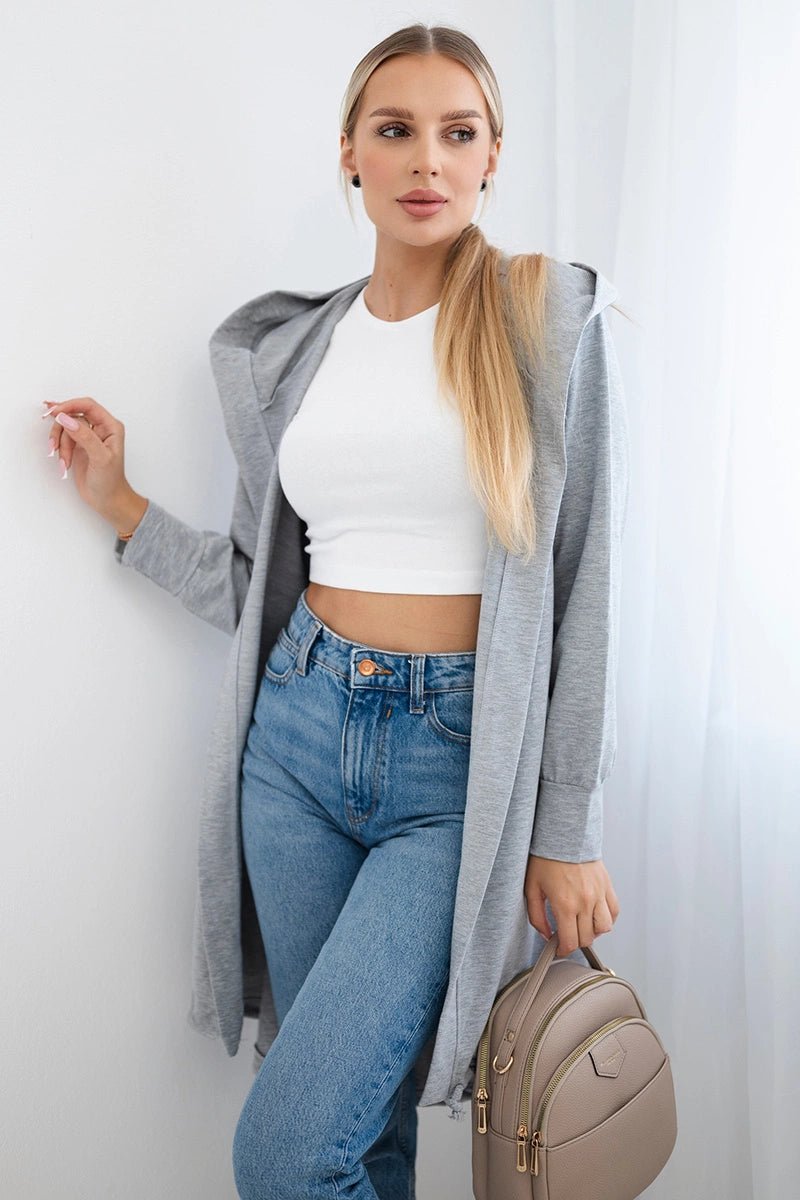 Cardigan with print 9113 / – Gray цвет / color | Lexline Fashion