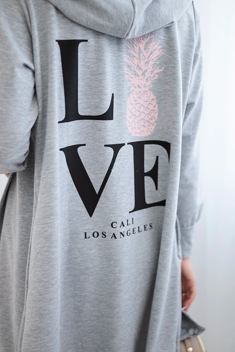 Cardigan with print 9113 / – Gray цвет / color | Lexline Fashion
