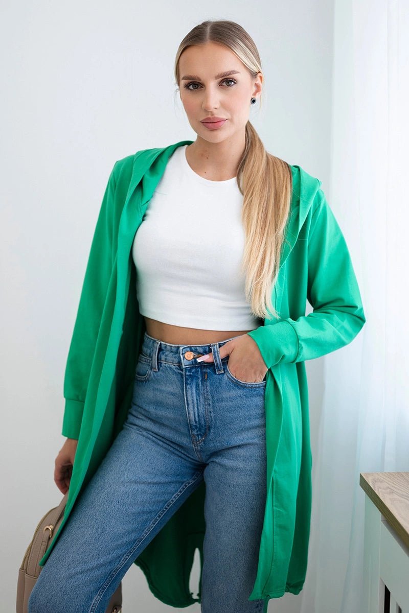 Cardigan with print 9113 / – Green || Light цвет / color | Lexline Fashion
