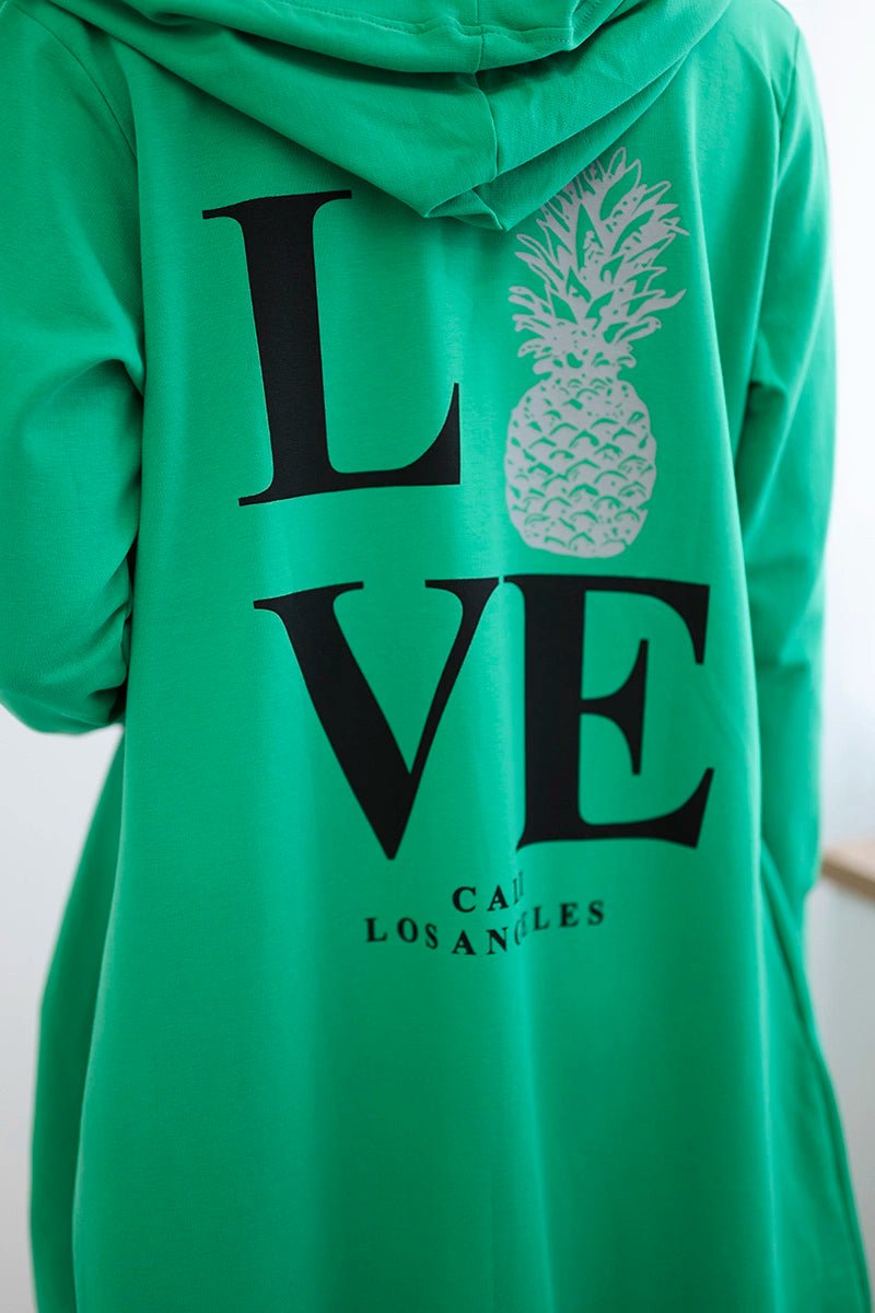Cardigan with print 9113 / – Green || Light цвет / color | Lexline Fashion