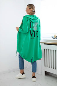 Cardigan with print 9113 / – Green || Light цвет / color | Lexline Fashion