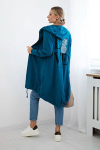 Cardigan with print 9113 / – Marine цвет / color | Lexline Fashion