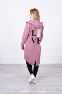 Cardigan with print 9113 / – Pink || Dark цвет / color | Lexline Fashion