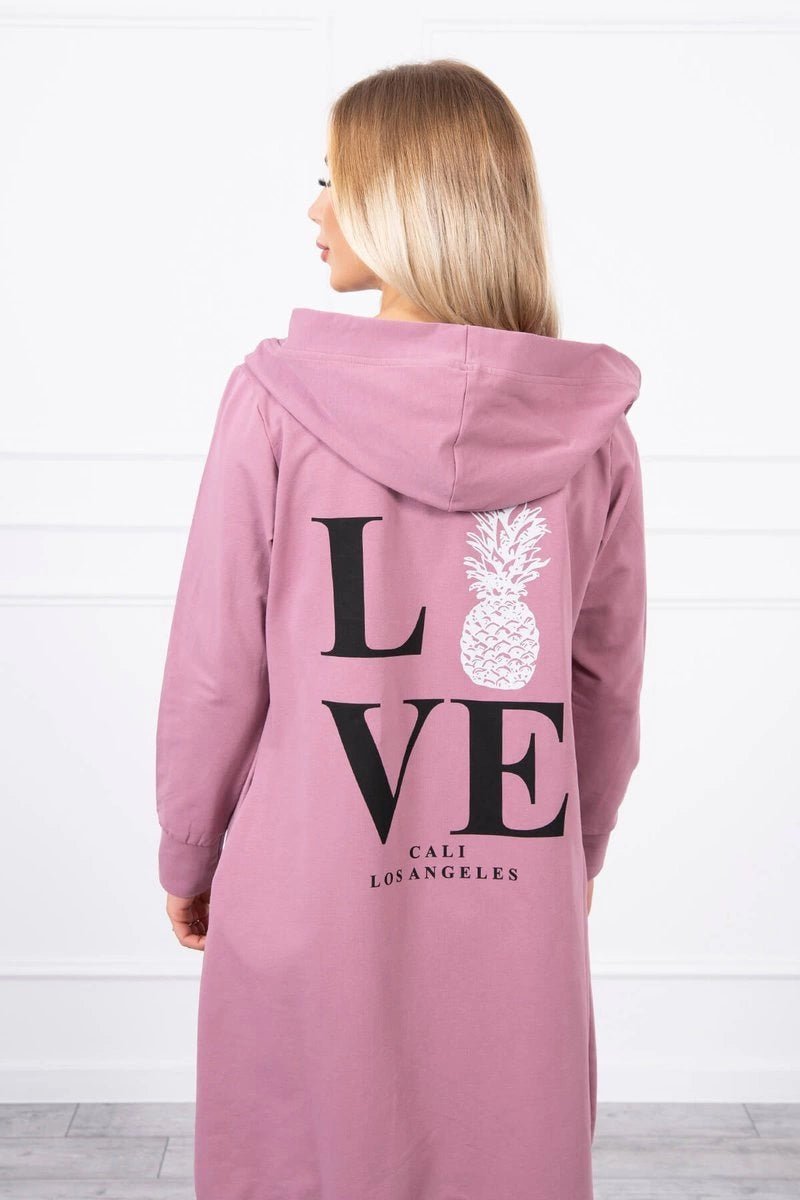 Cardigan with print 9113 / – Pink || Dark цвет / color | Lexline Fashion