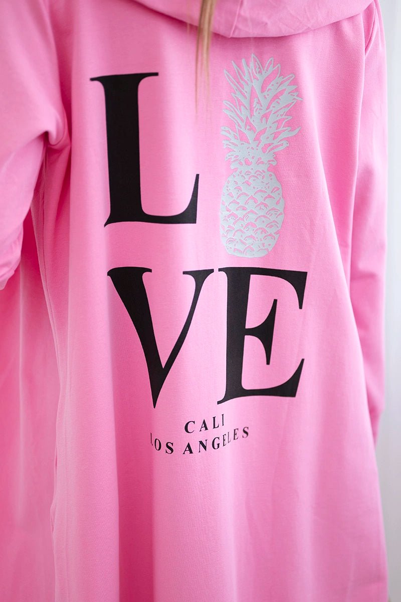 Cardigan with print 9113 / – Pink || Light цвет / color | Lexline Fashion