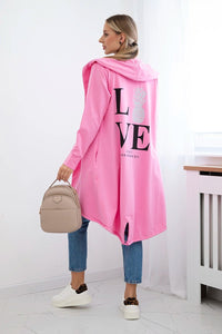 Cardigan with print 9113 / – Pink || Light цвет / color | Lexline Fashion