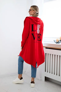 Cardigan with print 9113 / – Red цвет / color | Lexline Fashion