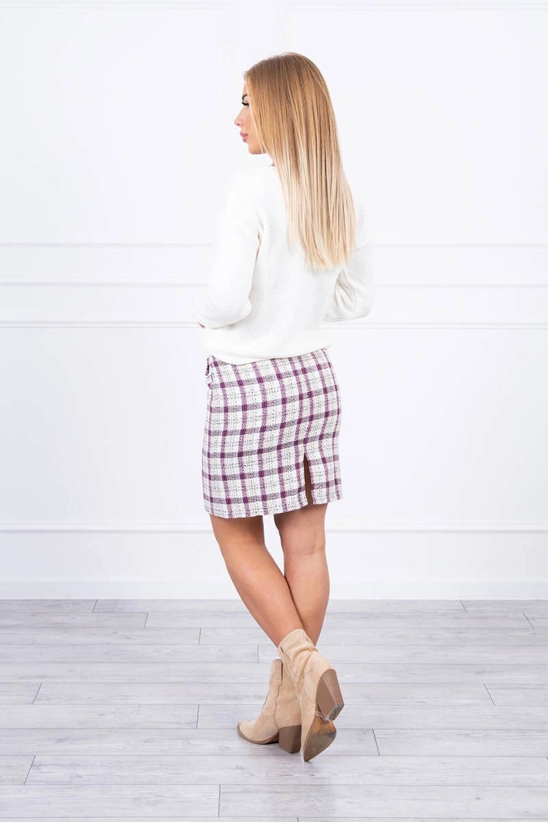 Checked skirt 9327 / – Purple цвет / color | Lexline Fashion