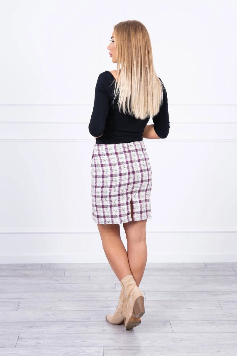 Checked skirt 9327 / – Purple цвет / color | Lexline Fashion