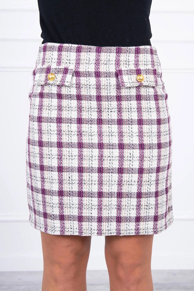 Checked skirt 9327 / – Purple цвет / color | Lexline Fashion