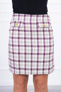 Checked skirt 9327 / – Purple цвет / color | Lexline Fashion