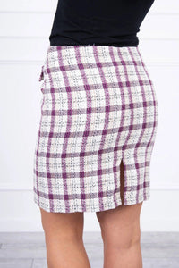 Checked skirt 9327 / – Purple цвет / color | Lexline Fashion