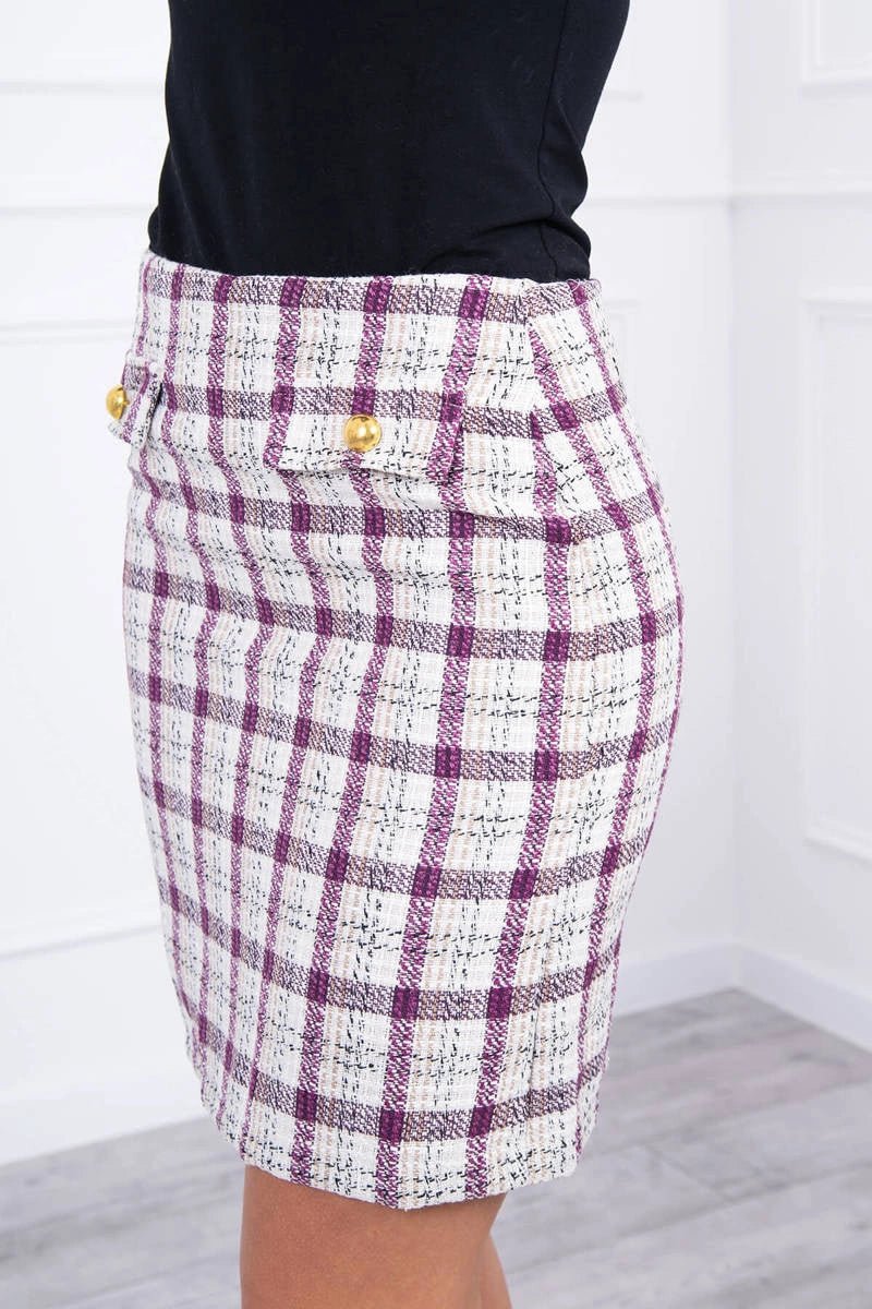 Checked skirt 9327 / – Purple цвет / color | Lexline Fashion