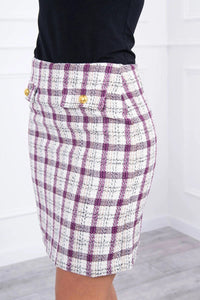 Checked skirt 9327 / – Purple цвет / color | Lexline Fashion