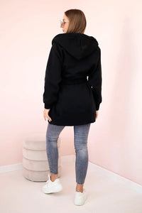 Coat with hoodie 9364 / – Black цвет / color | Lexline Fashion