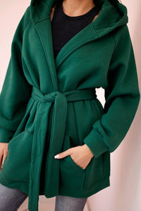 Coat with hoodie 9364 / – Dark || green цвет / color | Lexline Fashion