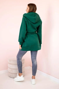 Coat with hoodie 9364 / – Dark || green цвет / color | Lexline Fashion