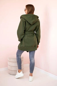 Coat with hoodie 9364 / – Khaki цвет / color | Lexline Fashion