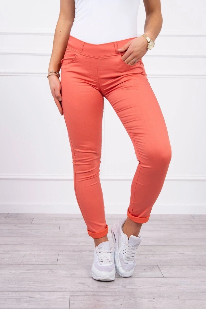 Colorful jeans 2628P / – Apricot || Dark цвет / color | Lexline Fashion