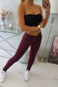 Colorful jeans 2628P / – Maroon цвет / color | Lexline Fashion