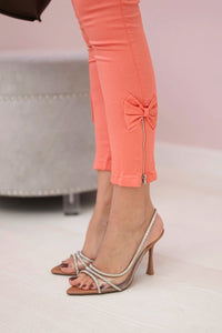 Colorful jeans with bow 3635 / – Apricot цвет / color | Lexline Fashion