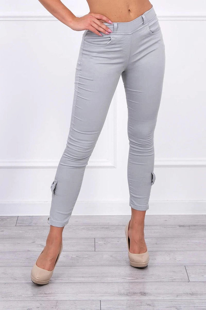 Colorful jeans with bow 3635 / – Gray цвет / color | Lexline Fashion