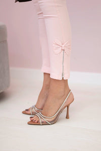 Colorful jeans with bow 3635 / – Powder цвет / color | Lexline Fashion