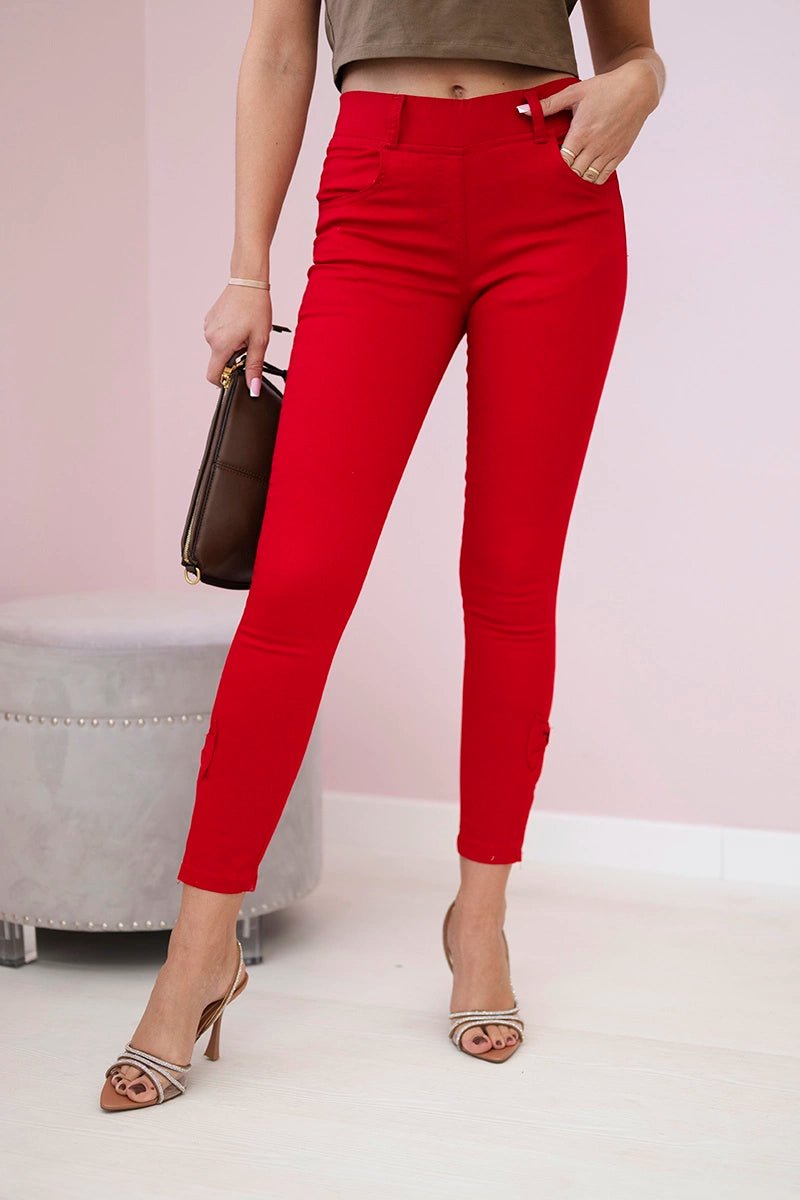 Colorful jeans with bow 3635 / – Red цвет / color | Lexline Fashion