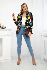 Cotton blazer with a button 5482 / – Black цвет / color | Lexline Fashion