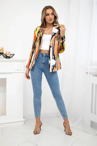 Cotton blazer with a button 5482 / – Camel цвет / color | Lexline Fashion