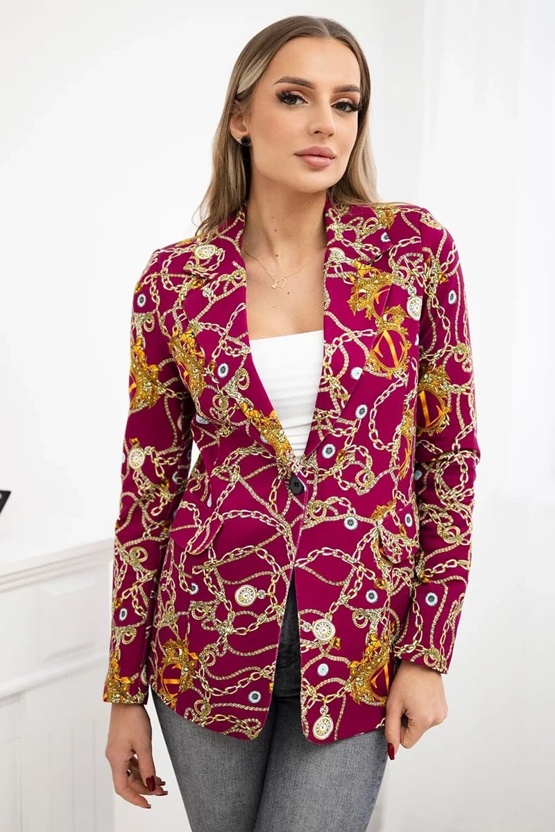 Cotton blazer with a button 5482 / – Dark || purple цвет / color | Lexline Fashion