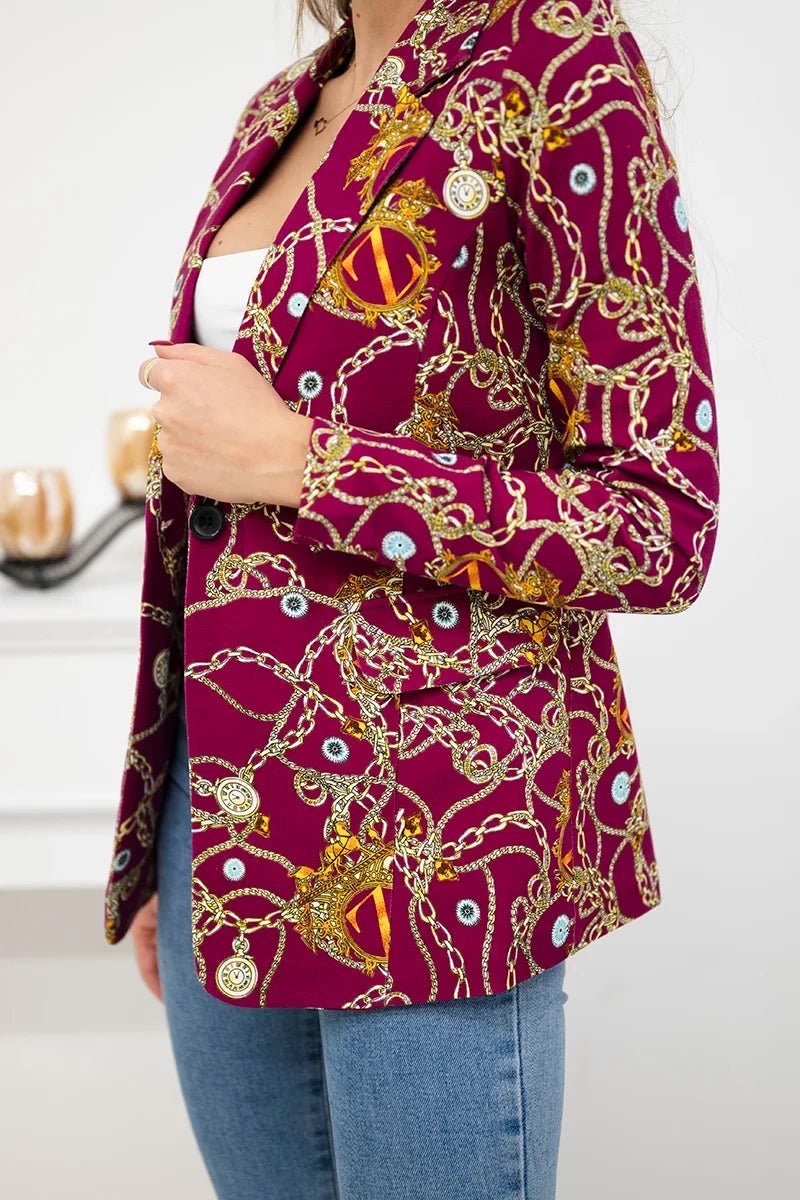 Cotton blazer with a button 5482 / – Dark || purple цвет / color | Lexline Fashion