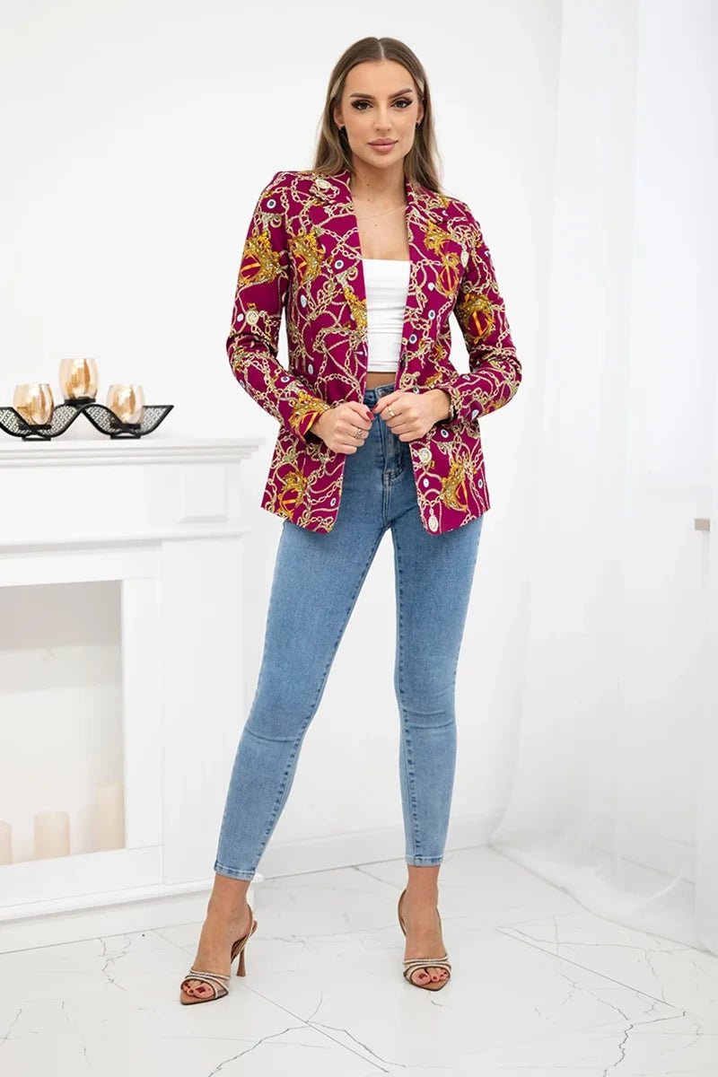 Cotton blazer with a button 5482 / – Dark || purple цвет / color | Lexline Fashion
