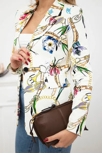 Cotton blazer with a button 5482 / – Ecru цвет / color | Lexline Fashion