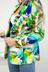 Cotton blazer with a button 5482 / – Green цвет / color | Lexline Fashion