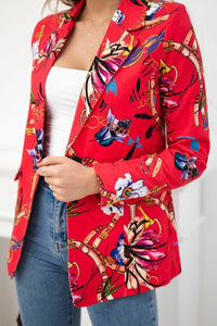 Cotton blazer with a button 5482 / – Raspberry цвет / color | Lexline Fashion