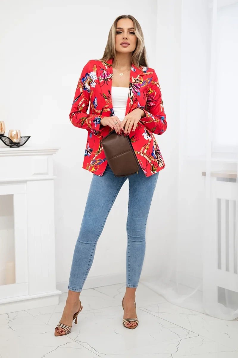 Cotton blazer with a button 5482 / – Raspberry цвет / color | Lexline Fashion