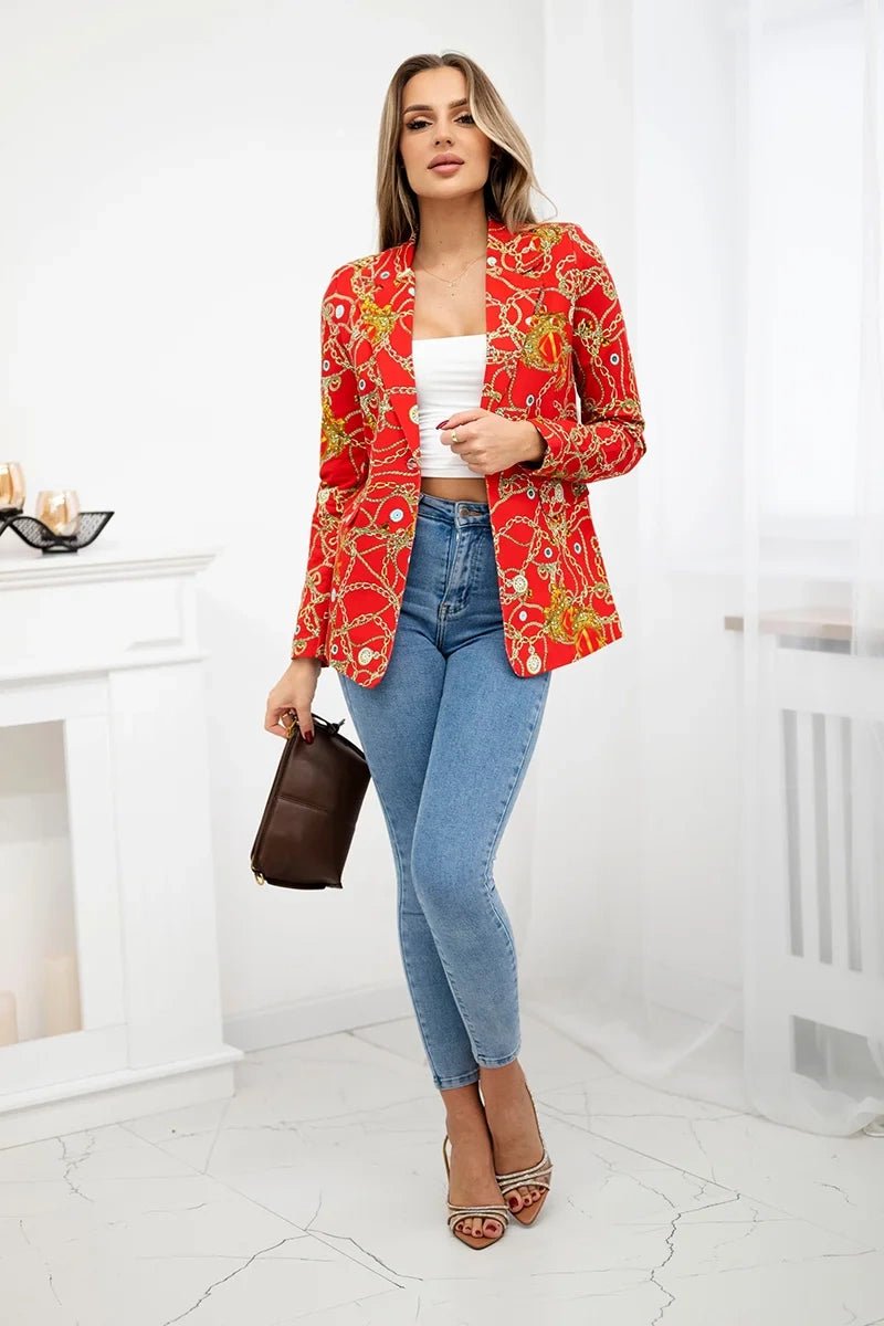 Cotton blazer with a button 5482 / – Red цвет / color | Lexline Fashion