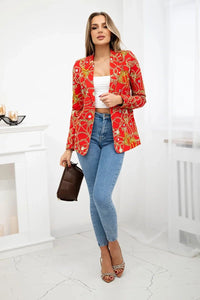 Cotton blazer with a button 5482 / – Red цвет / color | Lexline Fashion