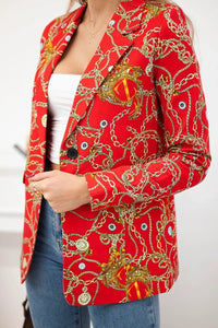 Cotton blazer with a button 5482 / – Red цвет / color | Lexline Fashion