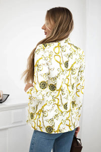 Cotton blazer with a button 5482 / – Yellow цвет / color | Lexline Fashion