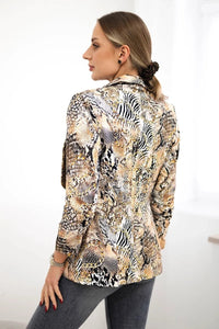 Cotton blazer with print 5478 / – Beige цвет / color | Lexline Fashion